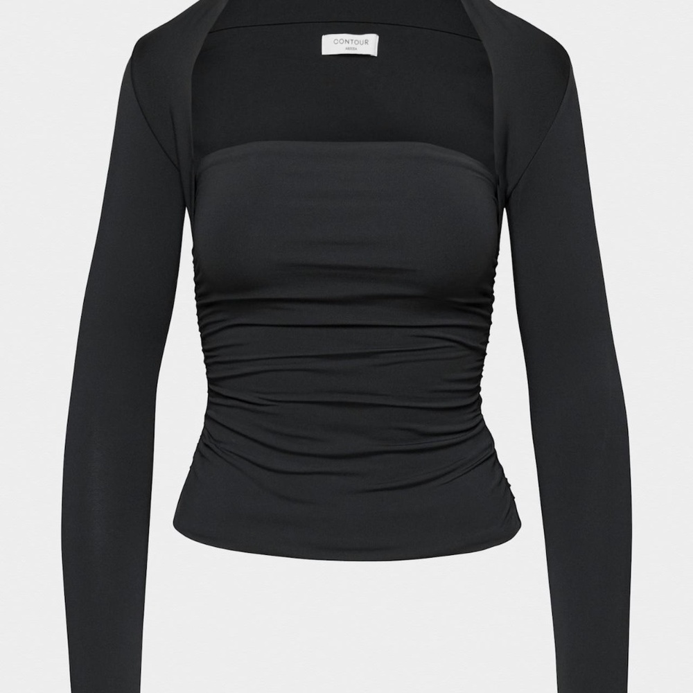 Aritzia Black Contour Flourish Long Sleeve Top